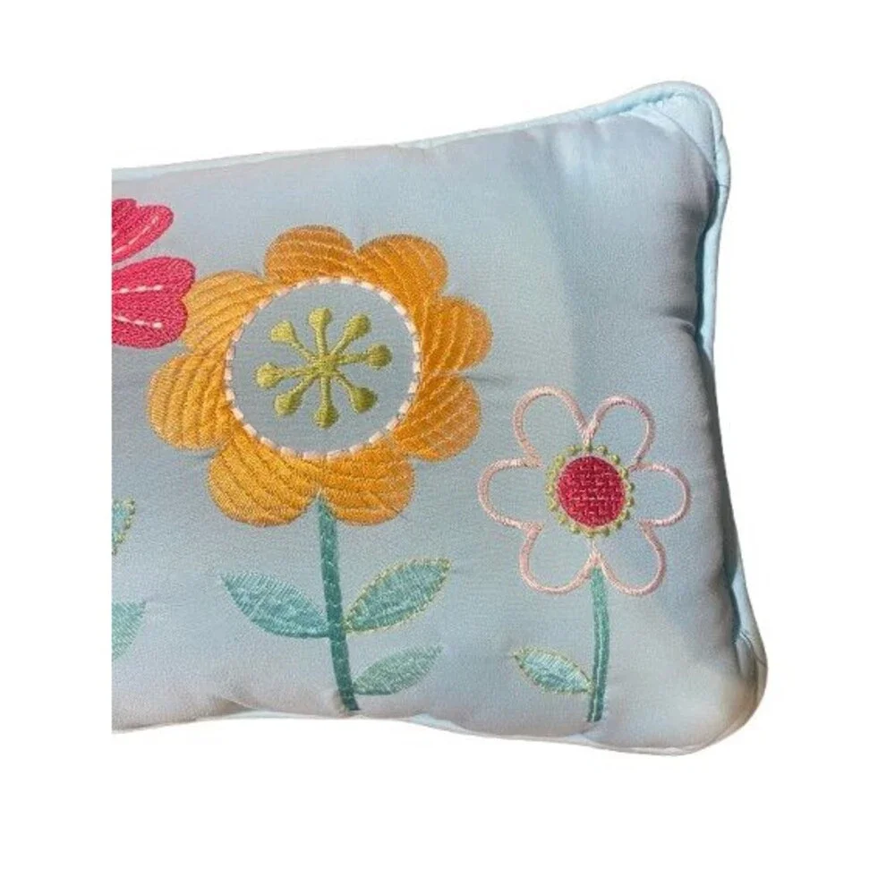 Decorative Pillow Embroidered Floral Accent Throw Pillow Home Decor